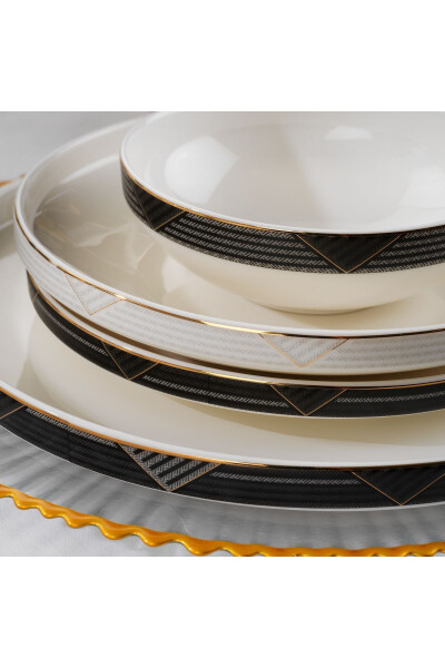 Adel Line Dinner Set - 56 Pieces - Gold - 3