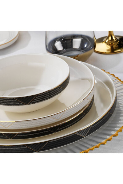 Adel Line Dinner Set - 56 Pieces - Gold - 4