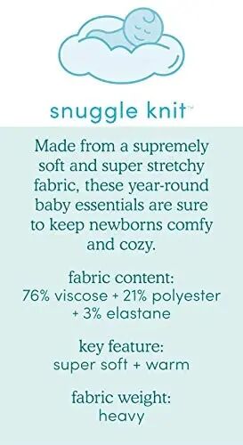aden + anais Snuggle Knit Knotted Newborn Baby Gown & Hat Set, Rosettes - 5