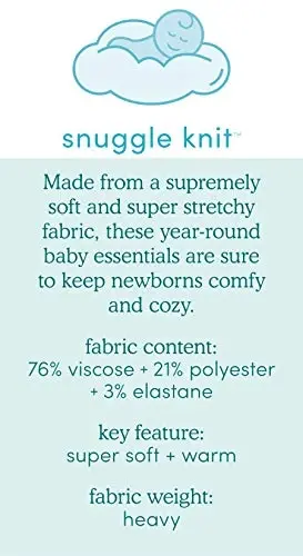 aden + anais Snuggle Knit Tugʻilgan chaqaloqlar uchun tugunli koʻylak va shapka toʻplami, Rozetkalar - 5