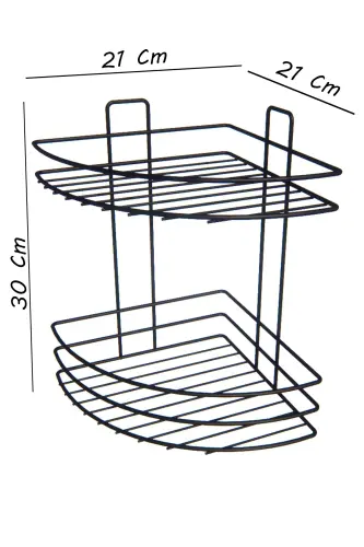 Adhesive 2 Tier Bathroom Corner Shelf Corner Rack Shower Shampoo Holder Wall Organizer Shelf - 6