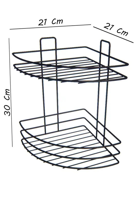 Adhesive 2 Tier Bathroom Corner Shelf Corner Rack Shower Shampoo Holder Wall Organizer Shelf - 6