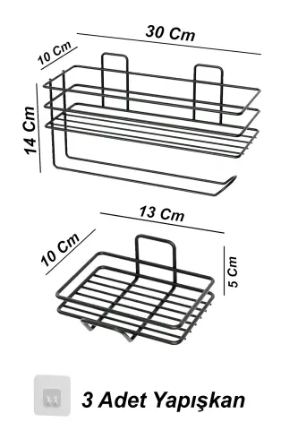 Adhesive Bathroom Shelf Paper Towel Holder And Metal Soap Dish Set Organizer - 8