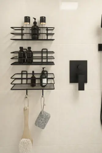 Adhesive Hook 3-Tier Bathroom Kitchen Shelf - ALPER BANYO (1)