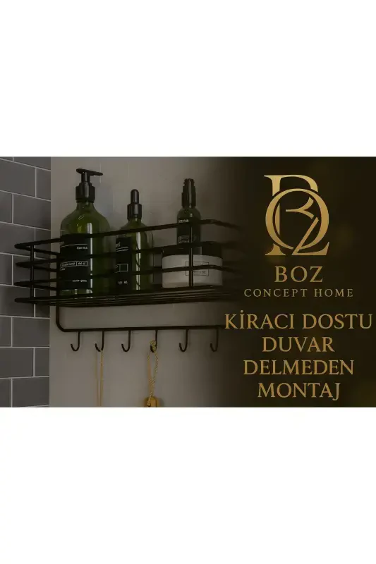 Adhesive Stainless Steel 6-Hook Super Luxury Bathroom Rack - 2