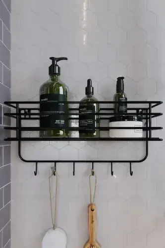 Adhesive Stainless Steel 6-Hook Super Luxury Bathroom Rack - 3