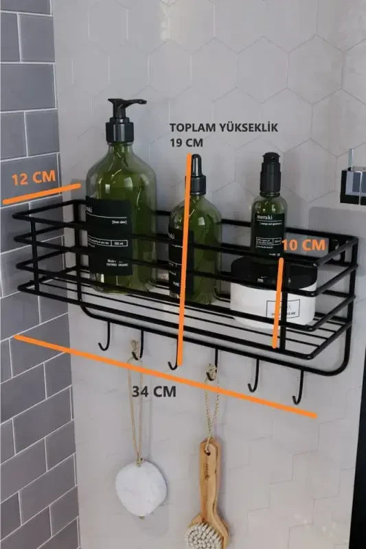 Adhesive Stainless Steel 6-Hook Super Luxury Bathroom Rack - 4