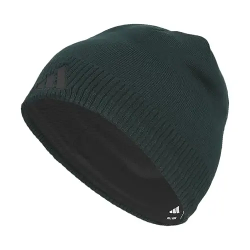 adidas Creator 3 Beanie | Warm Double-Layer Knit, Soft Acrylic Knit, Moisture-Wicking Mesh, Premium TPU Logo, 3-Stripe Back Detail, Cold-Weather Ready - 1