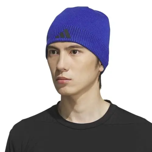 adidas Creator 3 Beanie | Warm Double-Layer Knit, Soft Acrylic Knit, Moisture-Wicking Mesh, Premium TPU Logo, 3-Stripe Back Detail, Cold-Weather Ready - 5
