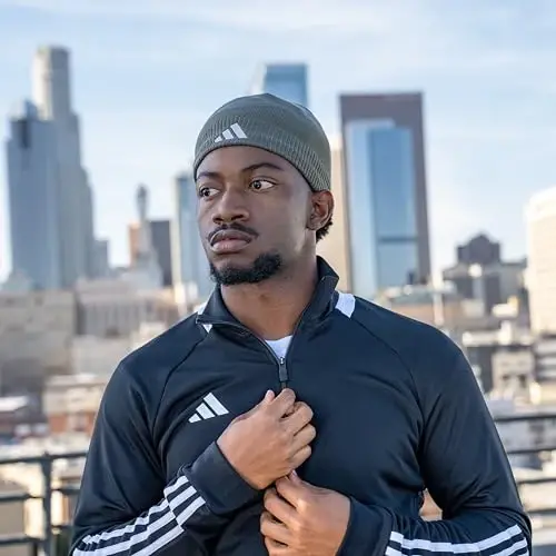 adidas Creator 3 Beanie | Warm Double-Layer Knit, Soft Acrylic Knit, Moisture-Wicking Mesh, Premium TPU Logo, 3-Stripe Back Detail, Cold-Weather Ready - 6