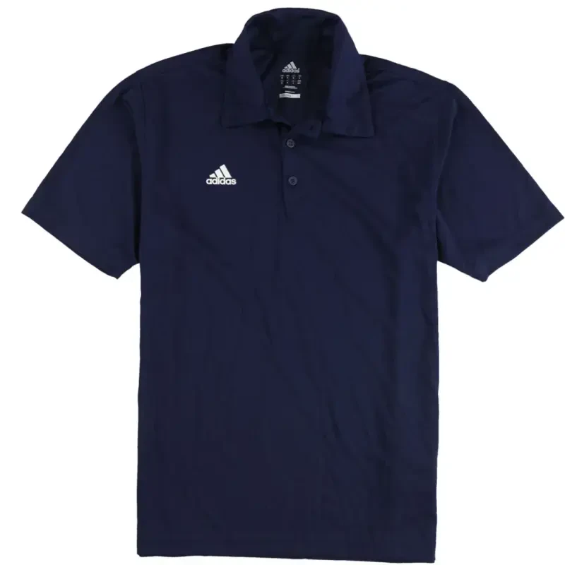 Adidas erkaklar logotipi 3 tugmachali polo ko'ylak, ko'k, o'rta - 1