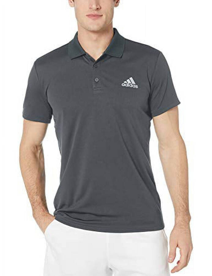 adidas Erkek Club Tenis Polo Tişörtü, Düz Gri, Large - 1