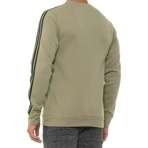 Adidas Men's Primegreen Crew Neck Sweatshirt Long Sleeve Sweater Pullover 3 Stripes Orbit Green, Size XXL- - ADIDAS (1)