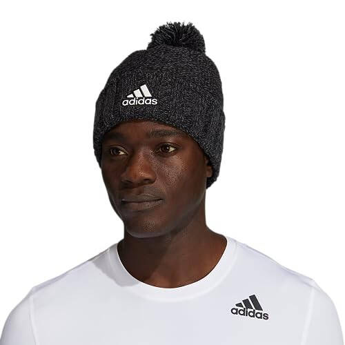 adidas Erkek Recon Ballie Bere, Standart Kesimli Manşetli, Kürk Astarlı Kışlık Örgü Şapka/Bere Püsküllü - 5