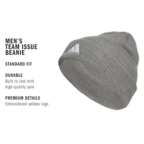 adidas Men's Team Issue Beanie – Standard Fit Winter Knit Hat - 5