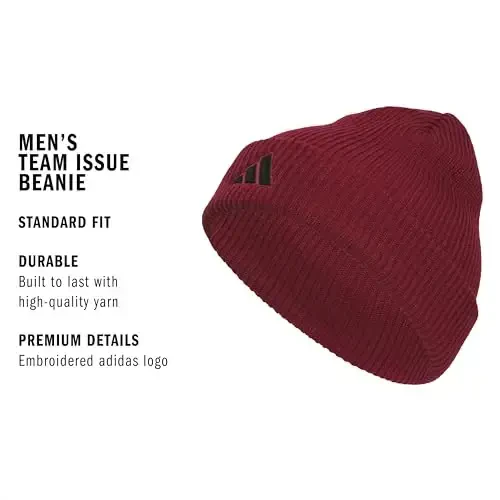 Adidas Men's Team Issue Beanie – Standard Fit Winter Knit Hat - 5