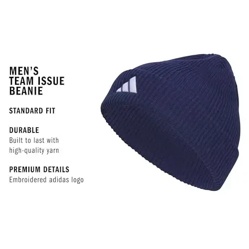 Adidas Men's Team Issue Beanie – Standard Fit Winter Knit Hat - 5