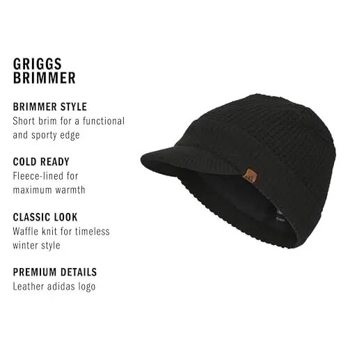 adidas Men's Griggs Brimmer Beanie with Brim | Warm Double-Layer Knit, Soft Stretch Fabric, Snug Coverage, Cold-Weather Ready - adidas (1)