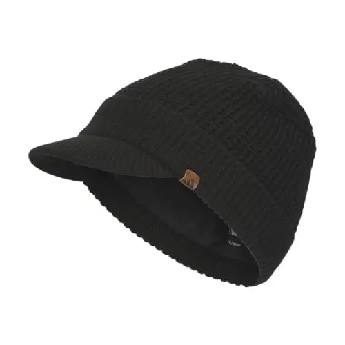 adidas Men's Griggs Brimmer Beanie with Brim | Warm Double-Layer Knit, Soft Stretch Fabric, Snug Coverage, Cold-Weather Ready - 1