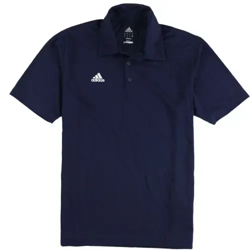 Adidas Mens Logo 3-Button Polo Shirt, Blue, Medium - 1