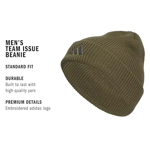 Adidas Men's Team Issue Beanie – Standard Fit Winter Knit Hat - 5
