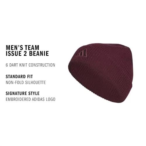 adidas Men's Team Issue Beanie | Warm Double-Layer Knit, Soft Stretch Fabric, Snug Coverage, Cold-Weather Ready - adidas (1)