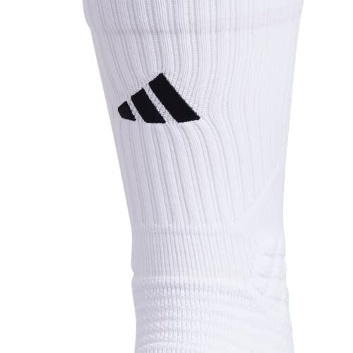 Adidas Select Basketball Crew Socks (1 Pair) for Team Sports, Boys Girls Men Women, White/Black/2, X-Large - 2