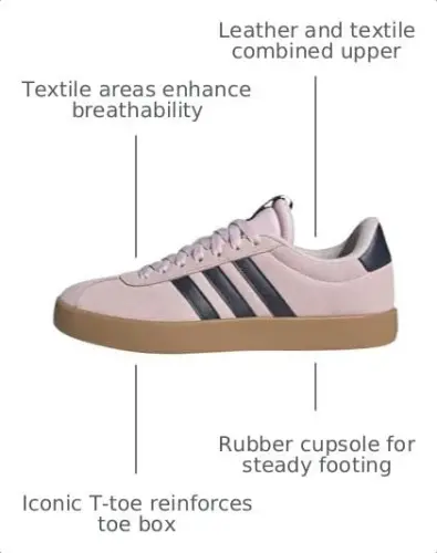 adidas Womens Vl Court 3.0 Lace Up Sneakers Shoes Casual - Blue - ADIDAS (1)