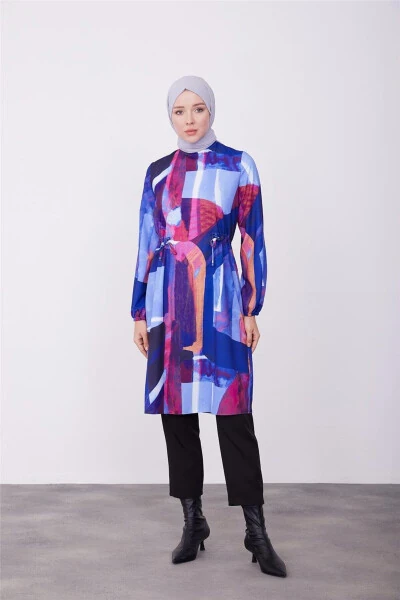 Adjustable Belted Tunic 23k4723 Violet Blue - ARMINE
