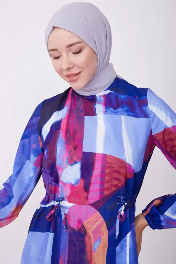 Adjustable Belted Tunic 23k4723 Violet Blue - 3