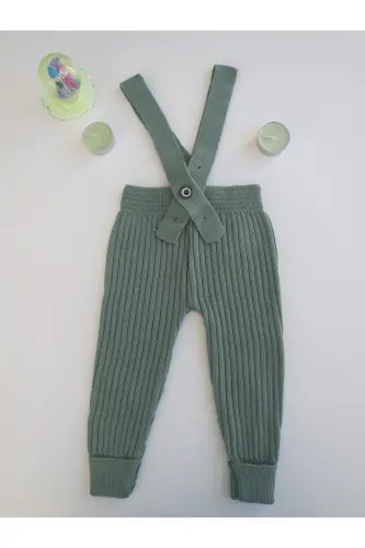 Adjustable Cross-Strapped Baby Toddler Leggings Jumpsuit Mint - 4