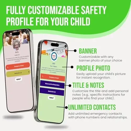 Adjustable Kids ID Bracelet – NFC Smart Safety Band with “Tap Here” Logo, Child ID Wristband for Nonverbal Kids & Medical Info, Waterproof Silicone, Not GPS, No Subscription - 4