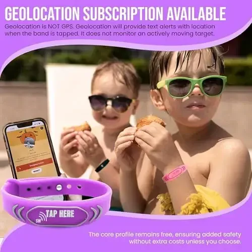 Adjustable Kids ID Bracelet – NFC Smart Safety Band with “Tap Here” Logo, Child ID Wristband for Nonverbal Kids & Medical Info, Waterproof Silicone, Not GPS, No Subscription - 6