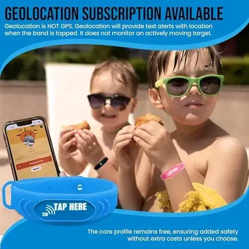 Adjustable Kids ID Bracelet – NFC Smart Safety Band with “Tap Here” Logo, Child ID Wristband for Nonverbal Kids & Medical Info, Waterproof Silicone, Not GPS, No Subscription - 6