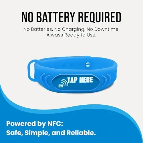 Adjustable Kids ID Bracelet – NFC Smart Safety Band with “Tap Here” Logo, Child ID Wristband for Nonverbal Kids & Medical Info, Waterproof Silicone, Not GPS, No Subscription - 5