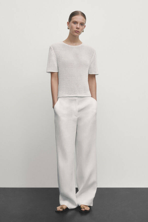 Adjustable linen trousers - 1