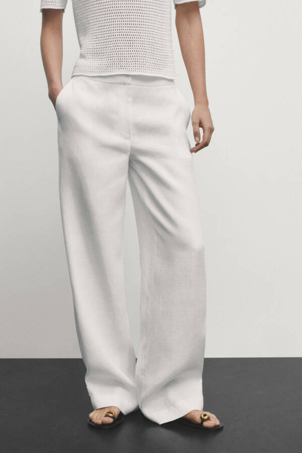 Adjustable linen trousers - 3