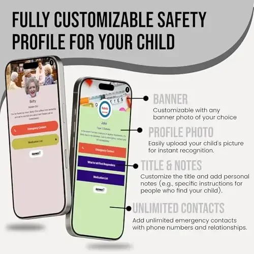 Adjustable QR Code Bracelet for Kids – Smart Safety Band with Scannable Emergency Profile, Waterproof Silicone, Not GPS, No Subscription, Travel & Theme Park Child ID Wristband - 4