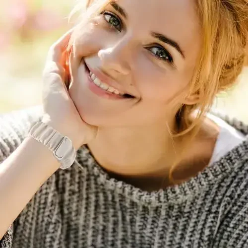 Adjustable Scrunchies Bands Compatible with Fitbit Versa 3/Versa 4/Sense/Sense 2 Bands for Women,Stretchy Wristband Comfy Elastic Scrunchy Smart Watch Band Soft Cloth Fabric Strap - 7