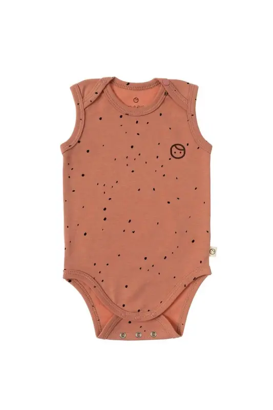 Adjustable Snap Undershirt Cosmos Pink Organic Cotton-Pink Dots - 1
