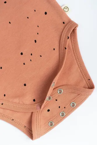 Adjustable Snap Undershirt Cosmos Pink Organic Cotton-Pink Dots - 4