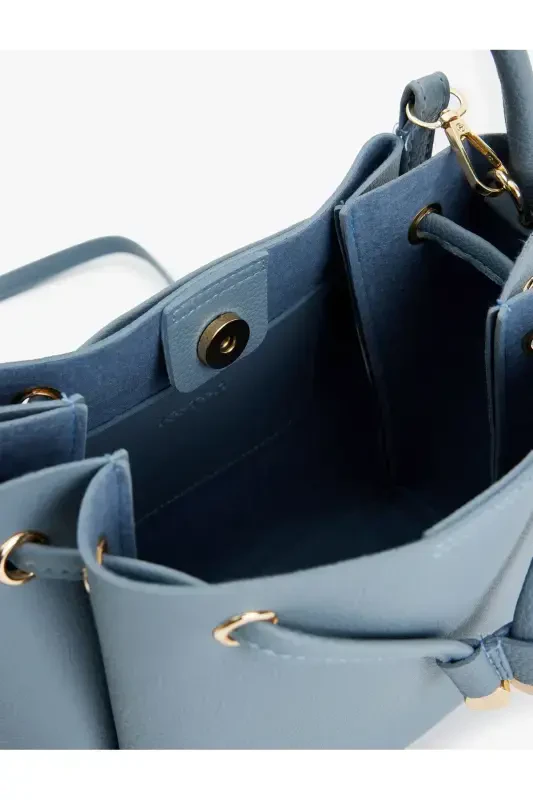 Adjustable Strap Ruched Faux Leather Tote Bag - 5