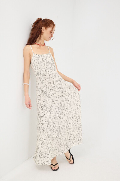 Adjustable Thin Strap Patterned Long Dress E16202-K10 - ADDAX