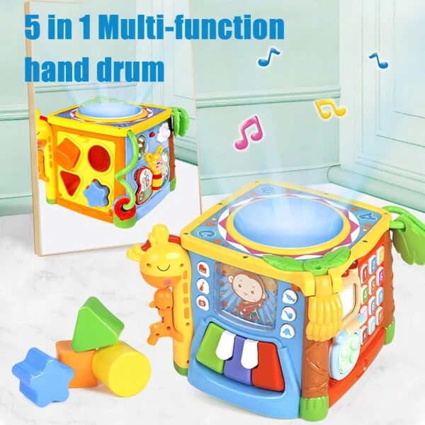 Adofi Busy Learners Activity Cube, 5-in-1 Baby Sorter Toys, Baby Toys 6-12 Months, Montessori Toys for 1 Year Old Girls Boys - ADOFI