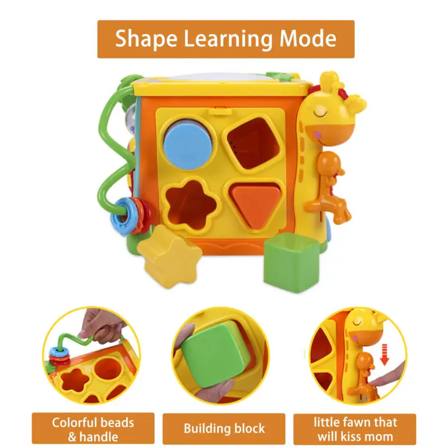 Adofi Busy Learners Activity Cube, 5-in-1 Baby Sorter Toys, Baby Toys 6-12 Months, Montessori Toys for 1 Year Old Girls Boys - 7