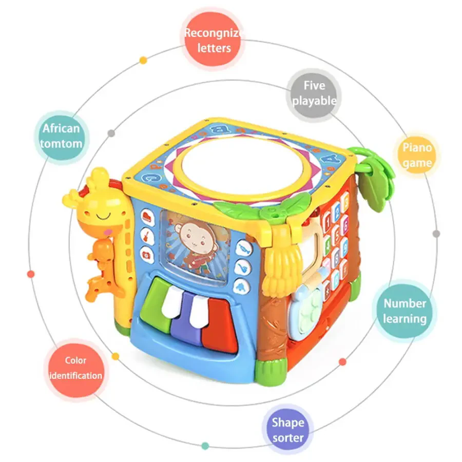 Adofi Busy Learners Activity Cube, 5-in-1 Montessori Toys for 1 Year Old - 3