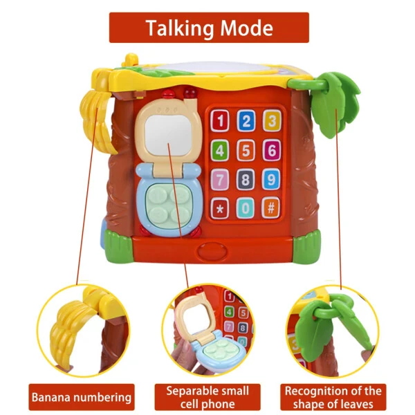 Adofi Busy Learners Activity Cube, 5-in-1 Montessori Toys for 1 Year Old - 5
