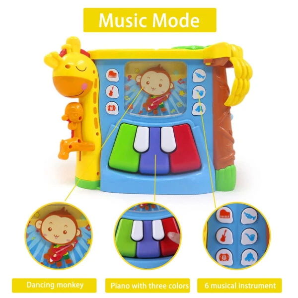 Adofi Busy Learners Activity Cube, 5-in-1 Montessori Toys for 1 Year Old - 6