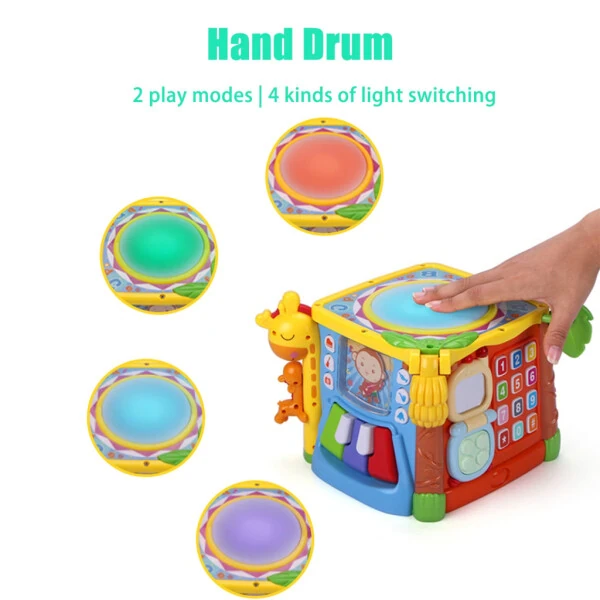 Adofi Busy Learners Activity Cube, 5-in-1 Montessori Toys for 1 Year Old - 8