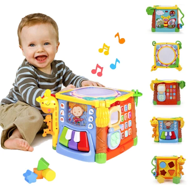 Adofi Busy Learners Activity Cube, 5-in-1 Montessori Toys for 1 Year Old - 10